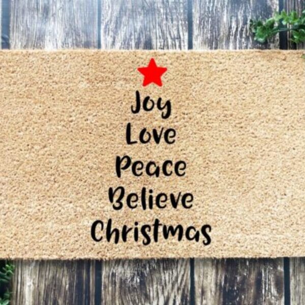 Christmas tree words doormat