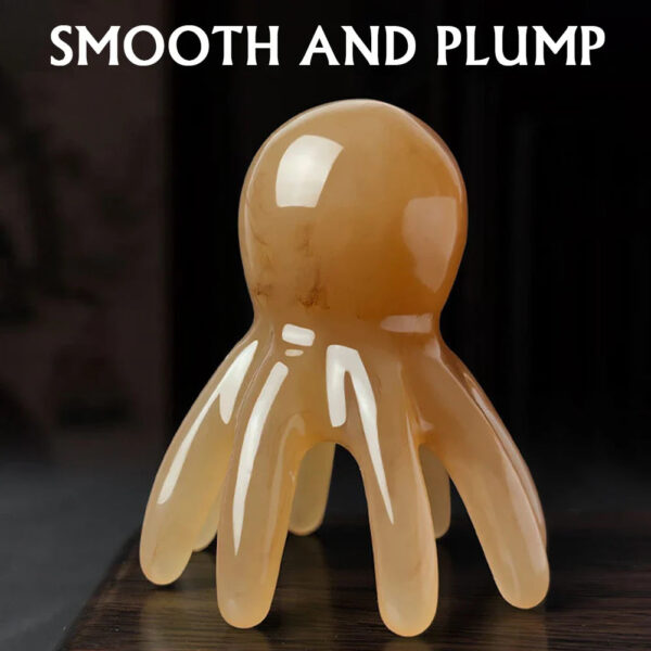 2Pcs Portable Resin Octopus Massage Comb 8 Prong Brown - Image 5